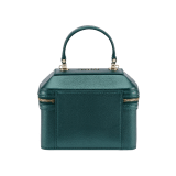 Serpenti Forever jewellery box bag in twilight sapphire blue Urban grain calf leather with Niagara sapphire blue nappa leather lining. Captivating snakehead zip pullers and chain strap decors in light gold-plated brass. 1177-UCL image 3
