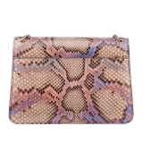 Serpenti Forever shoulder bag in multicolour Early Bright python skin with caramel topaz beige nappa leather lining. Captivating snakehead closure in light gold-plated brass embellished with black and caramel topaz beige enamel scales and black onyx eyes. 291720 image 3