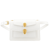 "Alexander Wang x Bvlgari" belt bag in smooth white calf leather. New double Serpenti head closure in antique gold-plated brass with tempting red enamel eyes. 288739 image 4
