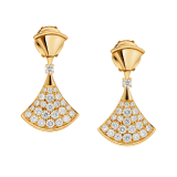 DIVAS' DREAM 18 kt yellow gold earrings set with a diamond and pavé diamonds 357514 image 1