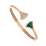 DIVAS' DREAM 18 kt rose gold bangle bracelet set with malachite element and pavé diamonds (0.16 ct) BR858679 image 1
