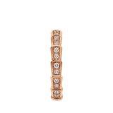 Serpenti Viper wedding band in 18 kt rose gold, set with full pavé diamonds. AN856980 image 2