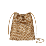 Bulgari Cocktail clutch with light gold-plated brass heritage mesh and light gold satin inner layer. 291695 image 5