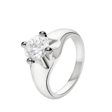 Corona platinum solitaire ring set with a round brilliant cut diamond 323743 image 1