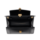 "Alexander Wang x Bvlgari" belt bag in smooth black calf leather. New double Serpenti head closure in antique gold-plated brass with tempting red enamel eyes. 288737 image 7