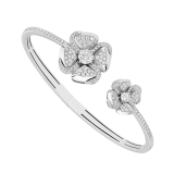 Fiorever 18 kt white gold bangle set with two central diamonds (0.50 ct and 0.15 ct) and pavé diamonds BR858890 image 1