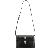 "Alexander Wang x Bvlgari" belt bag in smooth black calf leather. New double Serpenti head closure in antique gold-plated brass with tempting red enamel eyes. 288737 image 5