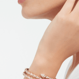 Serpenti Viper two-coil 18 kt rose gold bracelet, set with pavé diamonds BR858796 image 3