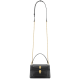 "Alexander Wang x Bvlgari" belt bag in smooth black calf leather. New double Serpenti head closure in antique gold-plated brass with tempting red enamel eyes. 288737 image 6