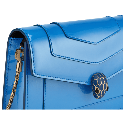 Bulgari Bvlgari Serpenti Forever Wallet on Chain in blue calf leather  leather ref.368512 - Joli Closet