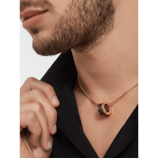 B.zero1 pendant necklace in 18 kt rose gold with matte black ceramic 358050 image 5