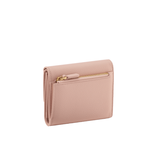 Bvlgari Roma compact yen wallet in black soft drummed calf leather with black nappa leather interior. Iconic gold-plated brass clip engraved with the Bvlgari logo, and folded closure. BVR-YENCOMPACT image 3