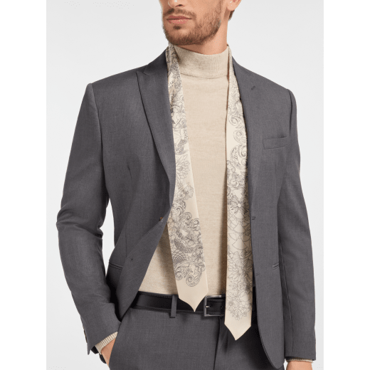 Bvlgari Alchemist soft tie shelley in fine white silk twill. Made of 100% silk. 246265 image 2