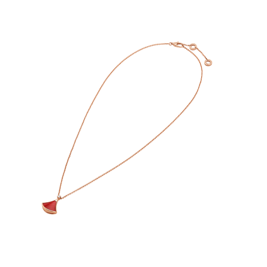 Divas' Dream necklace in 18 kt rose gold with 18 kt rose gold pendant set with one diamond and carnelian. 359987 image 2