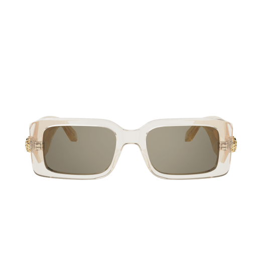 Serpenti Forever rectangular acetate sunglasses with enamelled snakehead embellishment 904381 image 2