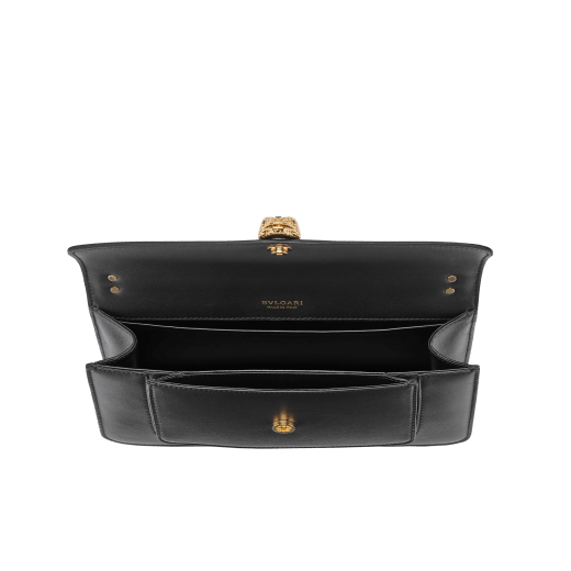 Bulgari Serpenti East-West Maxi Chain Shoulder Bag in Black, Calf Leather, M