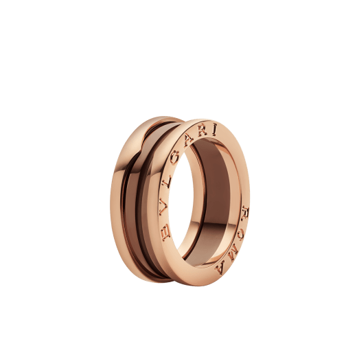 B.zero1 two-band ring in 18 kt rose gold and cermet. B-zero1-2-bands-AN857844 image 1