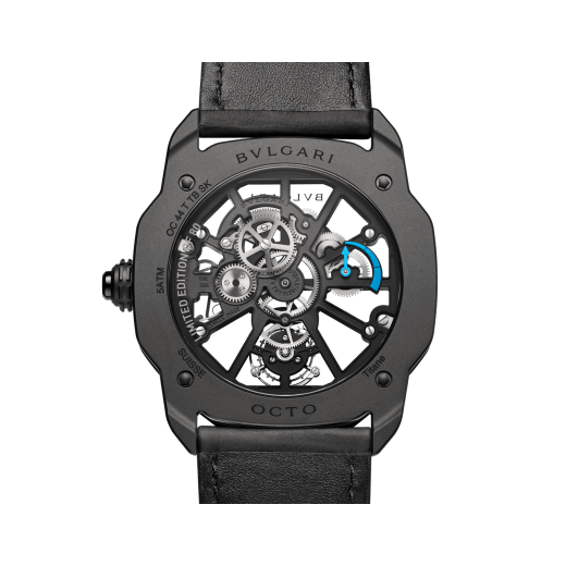 Octo Finissimo Automatic watch in satin-polished 18 kt yellow gold with mechanical manufacture ultra-thin movement (2.23 mm thick), automatic winding and blue lacquered dial. Water resistant up to 100 metres 103812 image 6