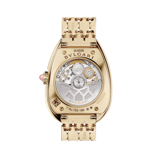 Serpenti Seduttori watch in 18 kt yellow gold with mechanical manufacture movement with automatic winding, diamond-set bezel and white opaline dial. Water-resistant up to 30 metres 103898 image 4