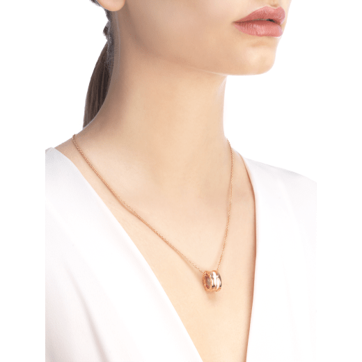 B.zero1 Design Legend necklace with 18 kt rose gold chain and pendant in 18 kt rose gold and white ceramic 356117 image 4