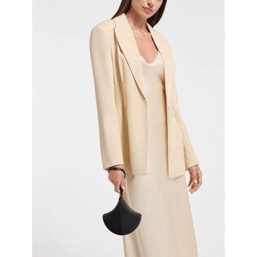 Ginkgo clutch in black calf leather and suede with black nappa leather lining, and leather wristlet. DAS-001-1320S image 1