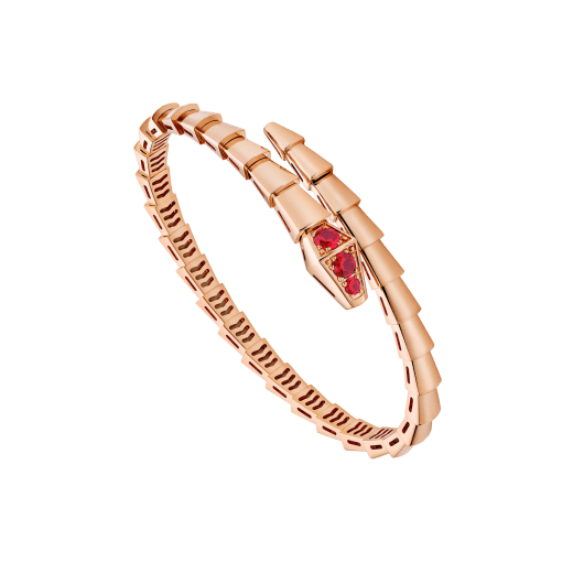 Lunar New Year Special Edition. Serpenti Viper one-coil 18 kt rose gold bracelet set with rubies on the head. BR860512 image 1