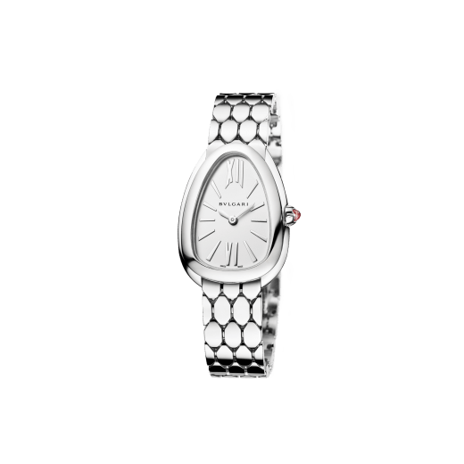 Serpenti Seduttori watch with stainless steel case, stainless steel bracelet and a white silver opaline dial. 103937 image 2