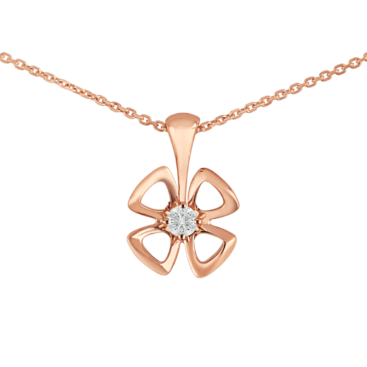 Fiorever Halskette aus 18 Karat Roségold mit einem zentralen Diamanten 355324 image 3