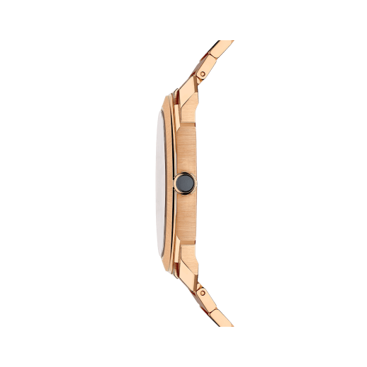Octo Finissimo Automatic watch with mechanical manufacture ultra-thin movement (2.23 mm thick), automatic winding, satin-polished 18 kt rose gold case and bracelet and brown lacquered dial with sunray finish. Water-resistant up to 100 metres 103637 image 3