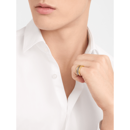 B.zero1 Gold & Steel two-band ring in 18 kt yellow gold and stainless steel AN860829 image 4