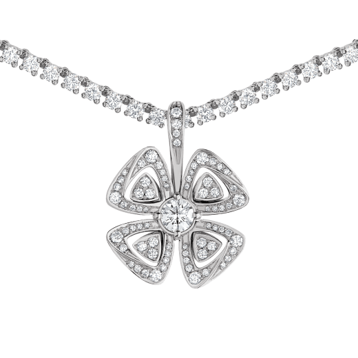 Fiorever 18 kt white gold convertible pendant necklace set with brilliant-cut diamonds (5.55 ct) and pavé diamonds (0.41 ct) 358351 image 3