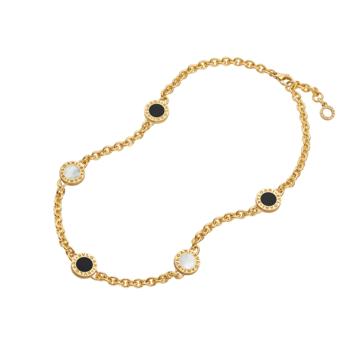 Bvlgari Bvlgari 18 kt yellow gold chain necklace set with mother-of-pearl and onyx elements 361918 image 2