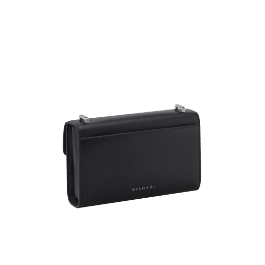 Custodia per smartphone Serpenti Forever in vitello Metropolitan nero con fodera in nappa nera. Accattivante chiusura magnetica Serpenti in ottone placcato rutenio scuro. 294663 image 3