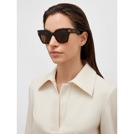B.zero1 geometric acetate sunglasses with iconic decor BV40013I image 1