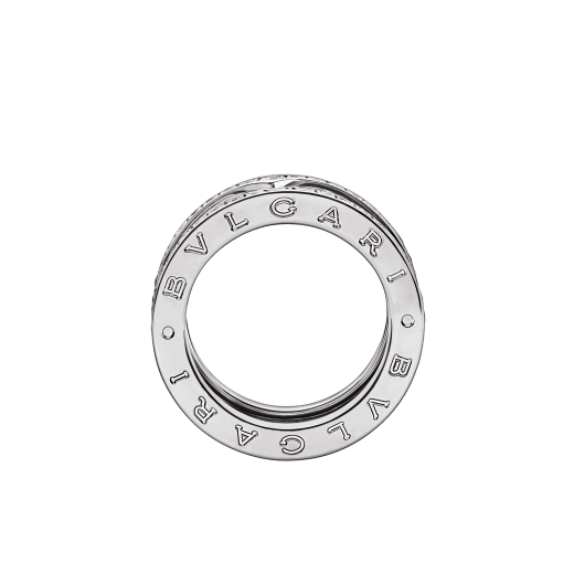 B.zero1 four-band ring in 18 kt white gold, set with pavé diamonds on the edges. B-zero1-4-bands-AN857023 image 2