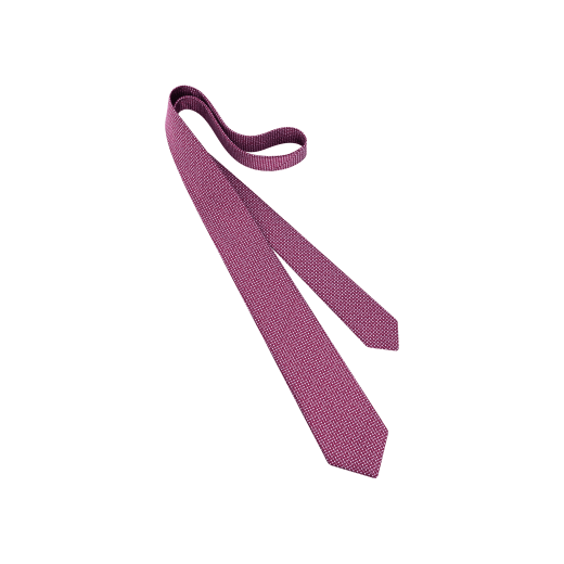Bulgari Alphabet seven-fold tie in fine anthracite jacquard silk. Made of 100% silk. BVLGARIALPHABET image 1