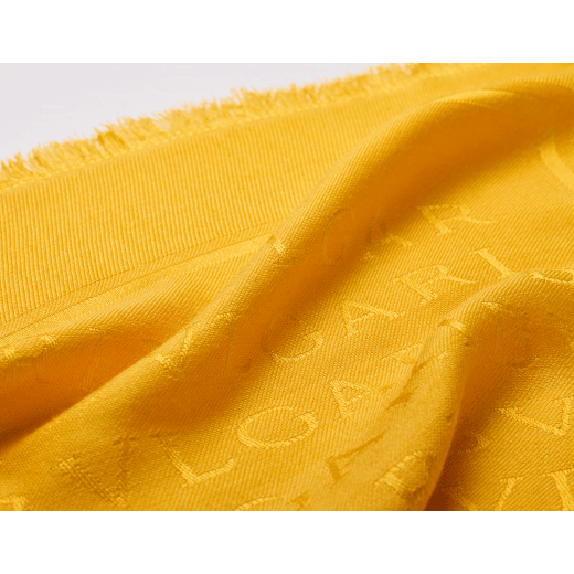 Lettere Maxi Shade stole in fine sun citrine yellow silk wool with dégradé effect. LETTEREMAXISHADE image 2