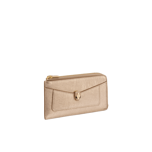 LEATHER CARD HOLDER NAPPA CHAMPAGNE METALLIC LEATHER CARD HOLDER NAPPA CHAMPAGNE METALLIC