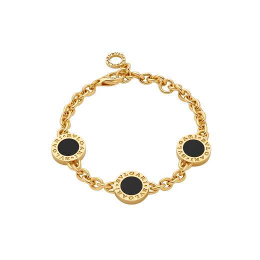 Bvlgari Bvlgari 18 kt yellow gold soft bracelet set with mother-of-pearl and onyx elements BR860463 image 3