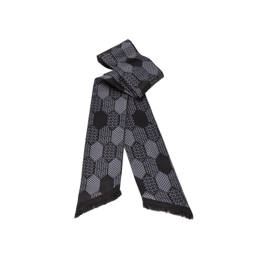 Big Scales shelley for men in fine black printed silk twill. BIGSCALESSHELLEY image 1