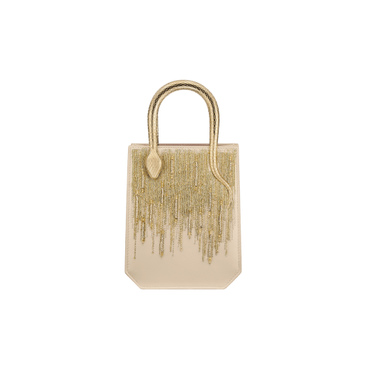 Gold top tote handbag