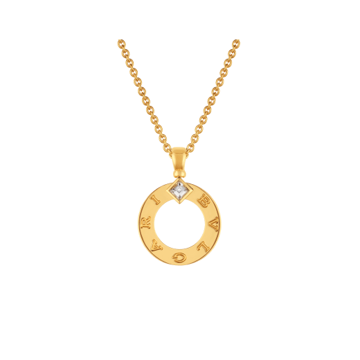BVLGARI BVLGARI 18 kt yellow gold pendant necklace set with a diamond 361078 image 1