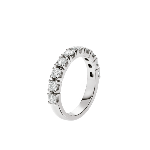 Eternity Band Ring aus 18 Karat Weißgold, halbseitig besetzt mit runden Diamanten im Brillantschliff AN857563 image 1