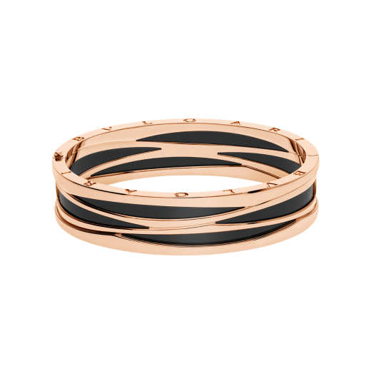 B.zero1 18 kt rose gold bracelet with black ceramic. BR858729 image 2