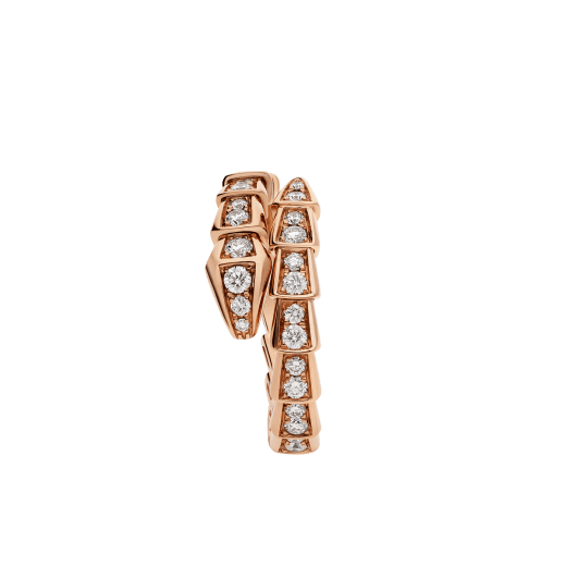 Serpenti Viper 18 kt rose gold ring set with pavé diamonds AN858522 image 2