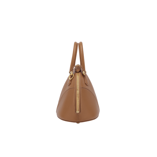Marquise small top handle bag in black goat leather with black nappa leather lining and zipped closure. Detachable signature black goat leather charm with mirror. DAS-001-1325S image 6