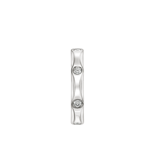 Infinito wedding band in platinum set with diamonds (0.23 ct). AN857696 image 3