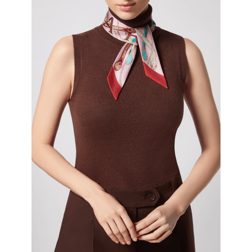 Serpenti 75 Ramadan Exclusive Edition mini shelley in fine gold printed silk twill. SERPENTI75-SHa image 1
