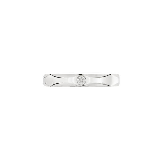 خاتم زواج «إينفينتو» من البلاتين، مرصع بحجر ألماس واحد. AN857694 image 2