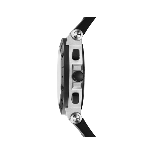 Bvlgari Aluminium watch with mechanical manufacture movement, automatic winding, chronograph, 41 mm aluminium and titanium case, black rubber bezel with Bvlgari Bvlgari engraving, grey dial and black rubber bracelet. Water resistant up to 100 metres 103722 image 3
